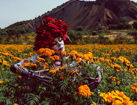 vibrant marigold flowers with tomatoes