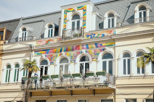 colorful pots on a sunny balcony