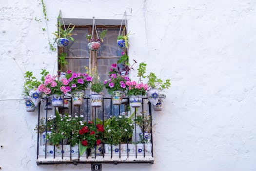 colorful balcony garden