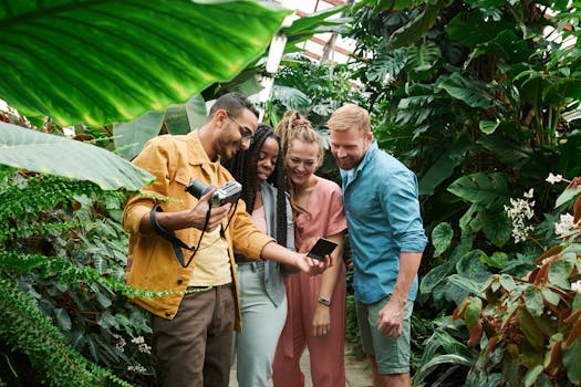 diverse plants in an urban garden