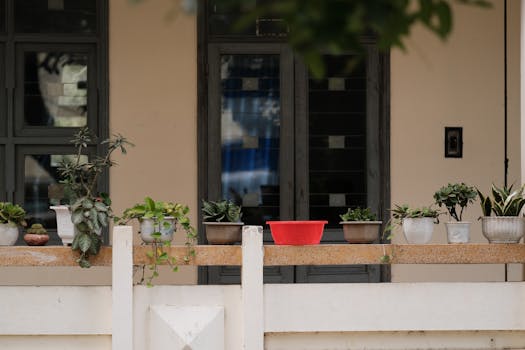 example of container gardening on a balcony